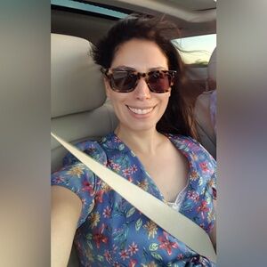 Zara Floral Print Blouse in Blue